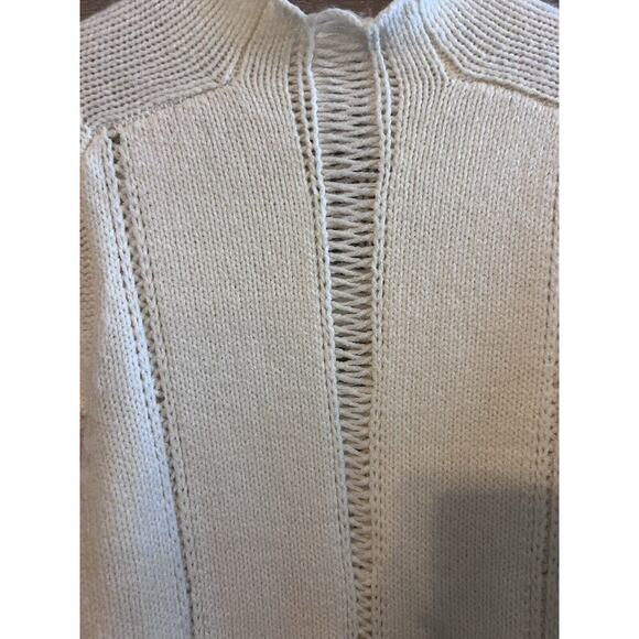 Altar’d State Sweater Crochet Ivory Balloon Sleeves Knit Crew Neck Farm Core - Picture 8 of 8